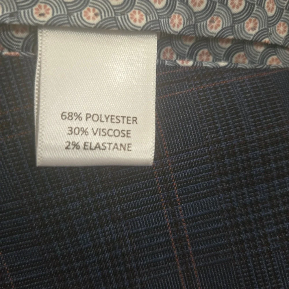 Murano Mens 3 Piece Suit 4XB Navy Blue Plaid Blazer Vest Pant Big Tall NWT 48x30